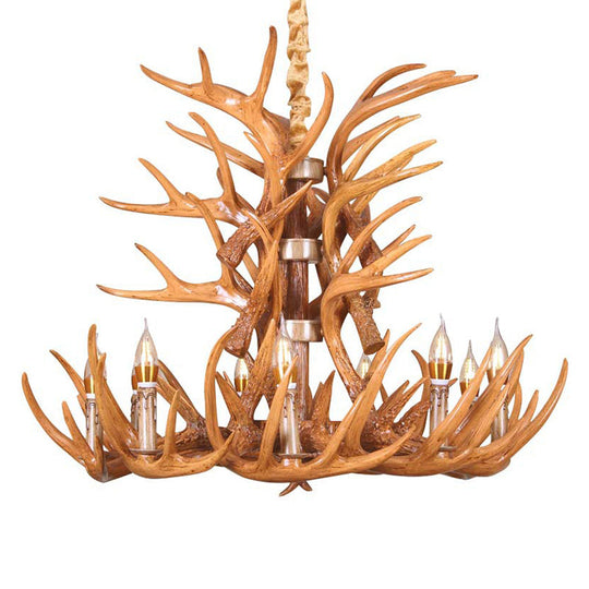 Vintage Antler-Shaped Chandelier – Rustic Resin Pendant Light