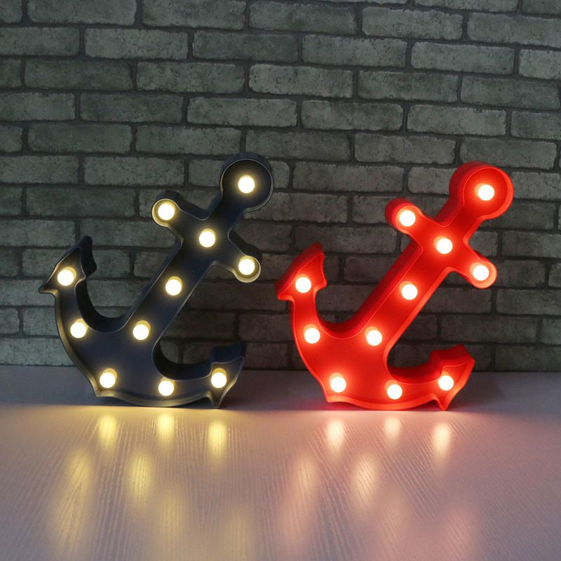 Anchor-shaped Battery Wall LED Night Light for Nursery Décor