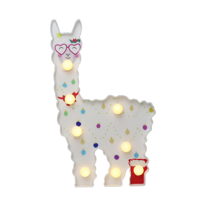 Alpaca LED Table Lamp - Children's White Battery Wall Lighting for Bedroom