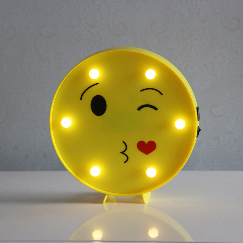 Yellow Emoji LED Nightstand Lamp for Bedroom Decor