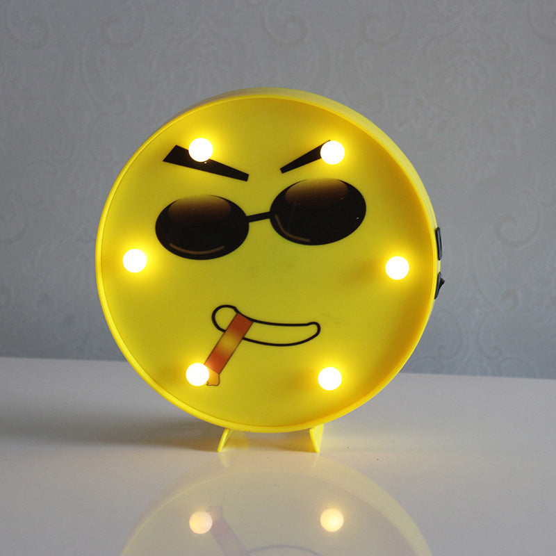 Yellow Emoji LED Nightstand Lamp for Bedroom Decor