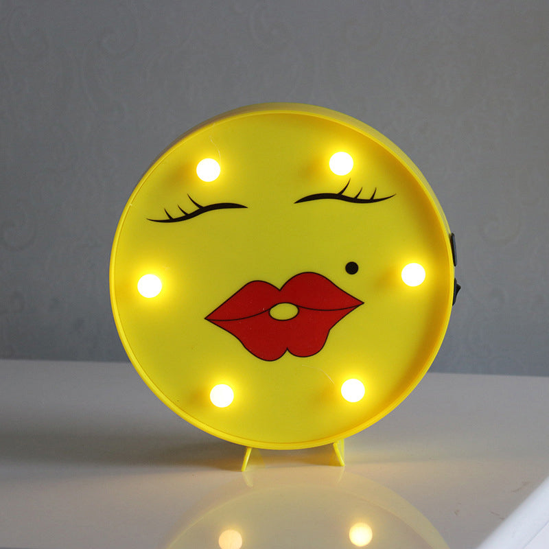 Yellow Emoji LED Nightstand Lamp for Bedroom Decor
