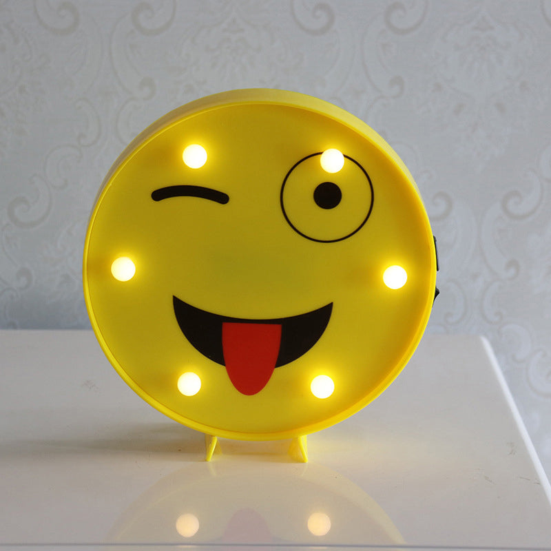 Yellow Emoji LED Nightstand Lamp for Bedroom Decor