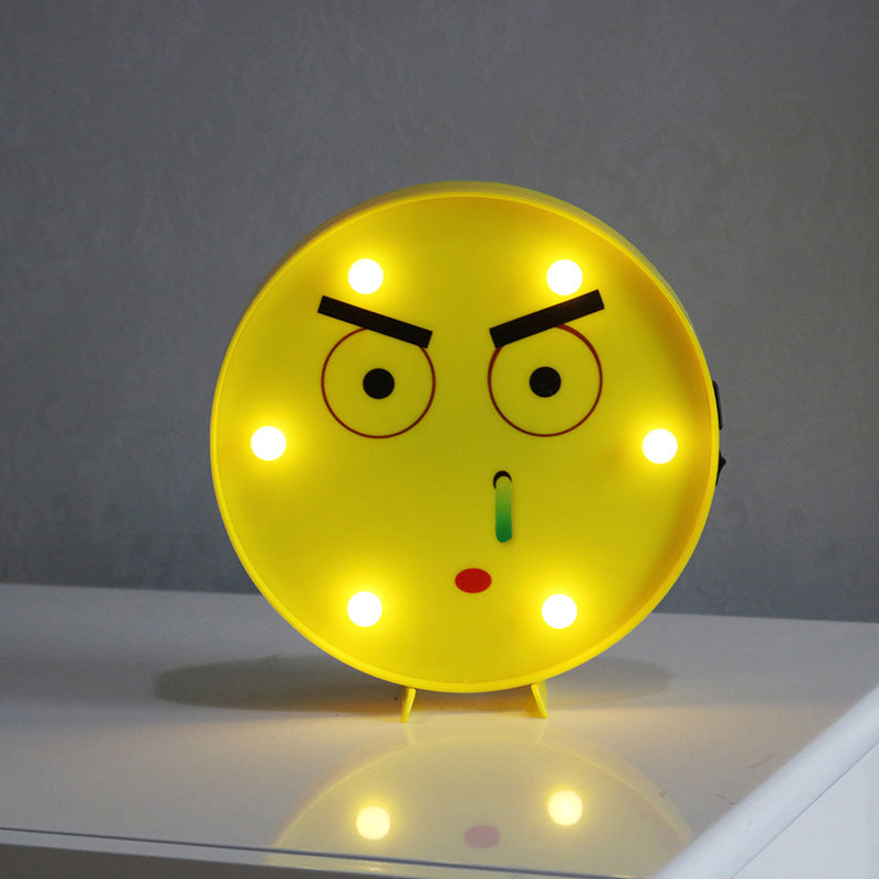 Yellow Emoji LED Nightstand Lamp for Bedroom Decor