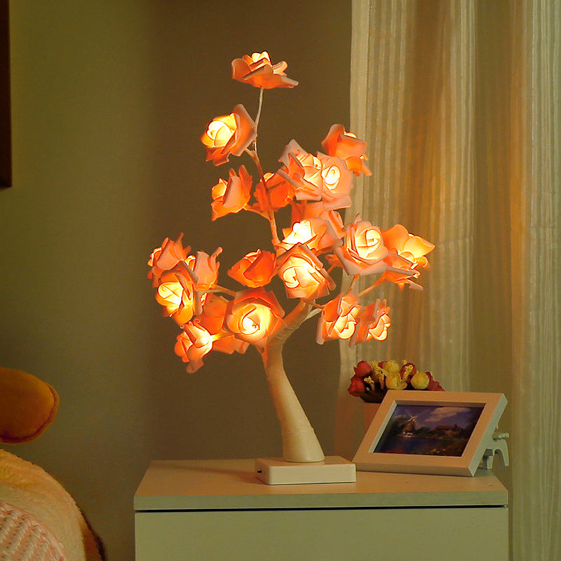 Kids' Tree-shaped LED Table Lamp with USB Charging Port - Bedroom Nightstand Light