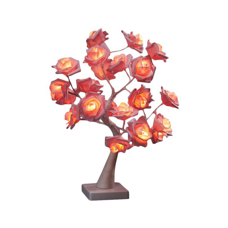 Kids' Tree-shaped LED Table Lamp with USB Charging Port - Bedroom Nightstand Light