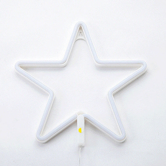 White Cartoon Shaped LED Nightstand Lamp – Plastic Decorative Table Lighting for Bedrooms