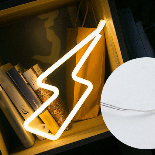 White Cartoon Shaped LED Nightstand Lamp – Plastic Decorative Table Lighting for Bedrooms