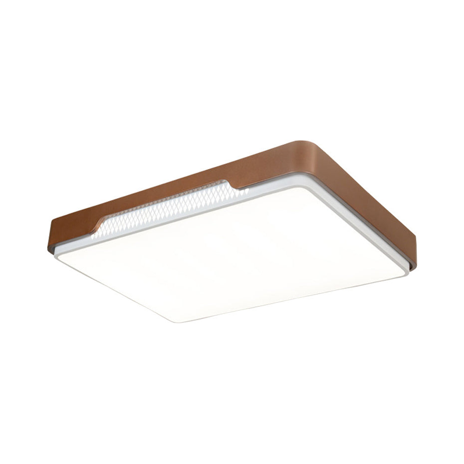 Modern Acrylic Flush Mount Light Fixture - Brown, Rectangular, 20.5"/36.5"/45", Warm/White Light
