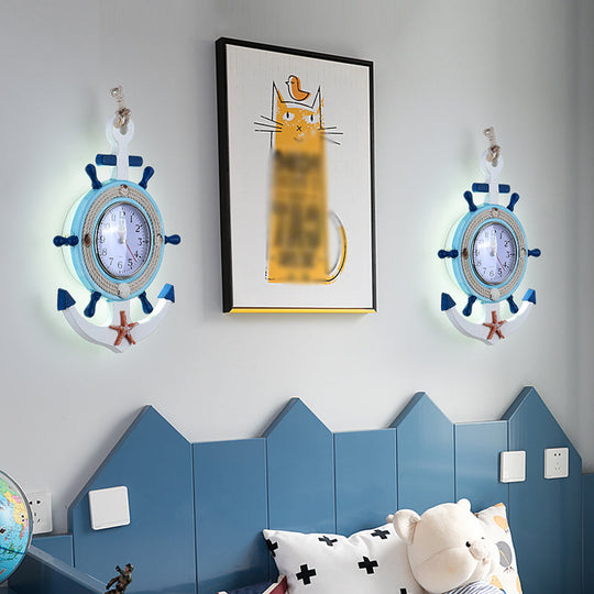 Modern Circle LED Wall Light for Kids Room - Metallic Wall Mount Fixture