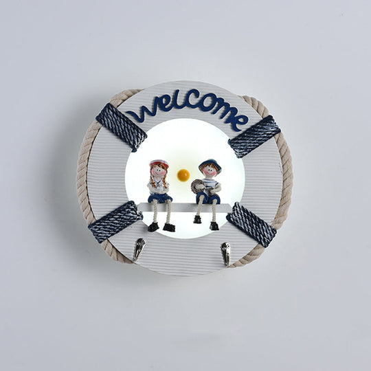 Modern Circle LED Wall Light for Kids Room - Metallic Wall Mount Fixture