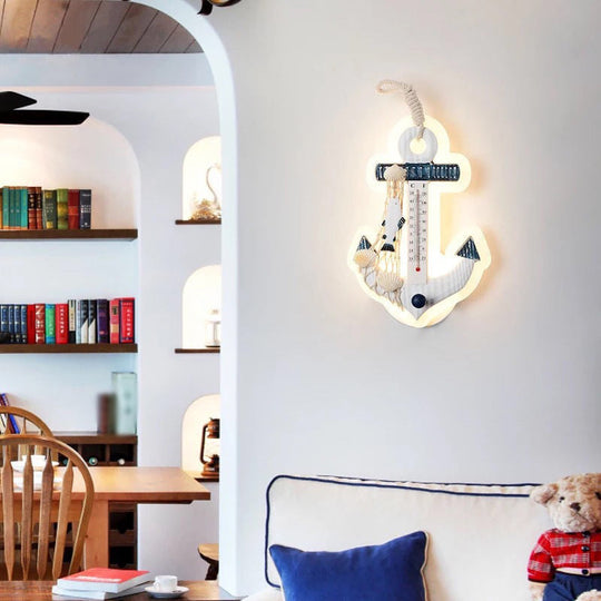 Kids LED Wall Light Fixture with White Shade for Kindergarten and Play Areas