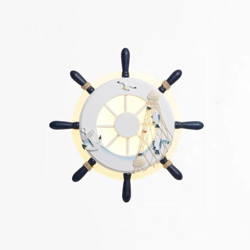 Kids LED Wall Light Fixture with White Shade for Kindergarten and Play Areas