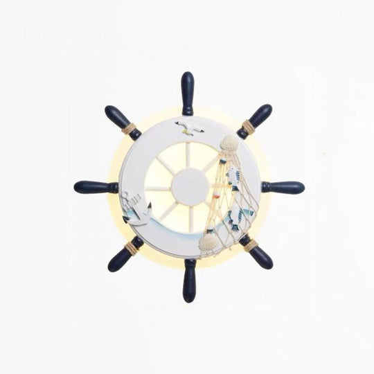 Kids LED Wall Light Fixture with White Shade for Kindergarten and Play Areas