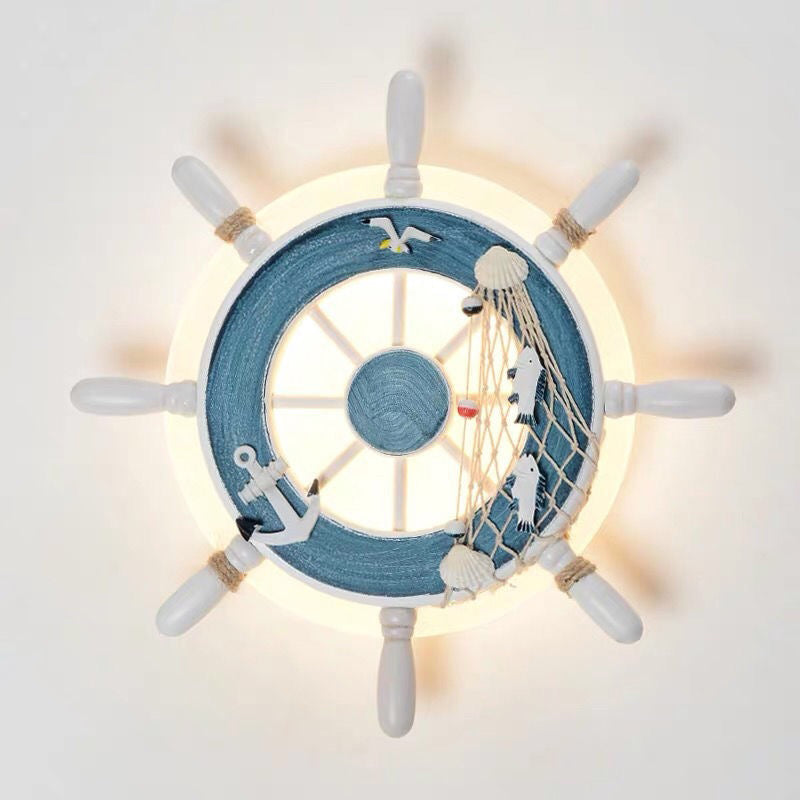 Kids LED Wall Light Fixture with White Shade for Kindergarten and Play Areas