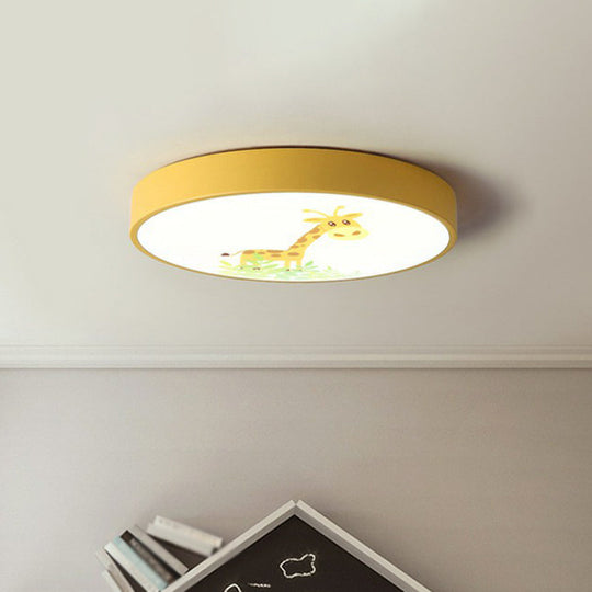 Kids' Cartoon Patterned LED Flush Mount for Bedroom - Acrylic Light Fixture