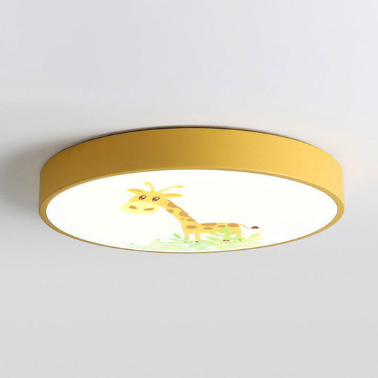 Kids' Cartoon Patterned LED Flush Mount for Bedroom - Acrylic Light Fixture