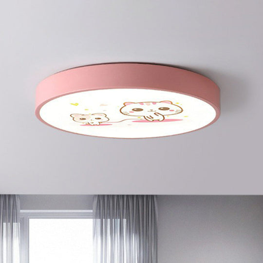 Kids' Cartoon Patterned LED Flush Mount for Bedroom - Acrylic Light Fixture