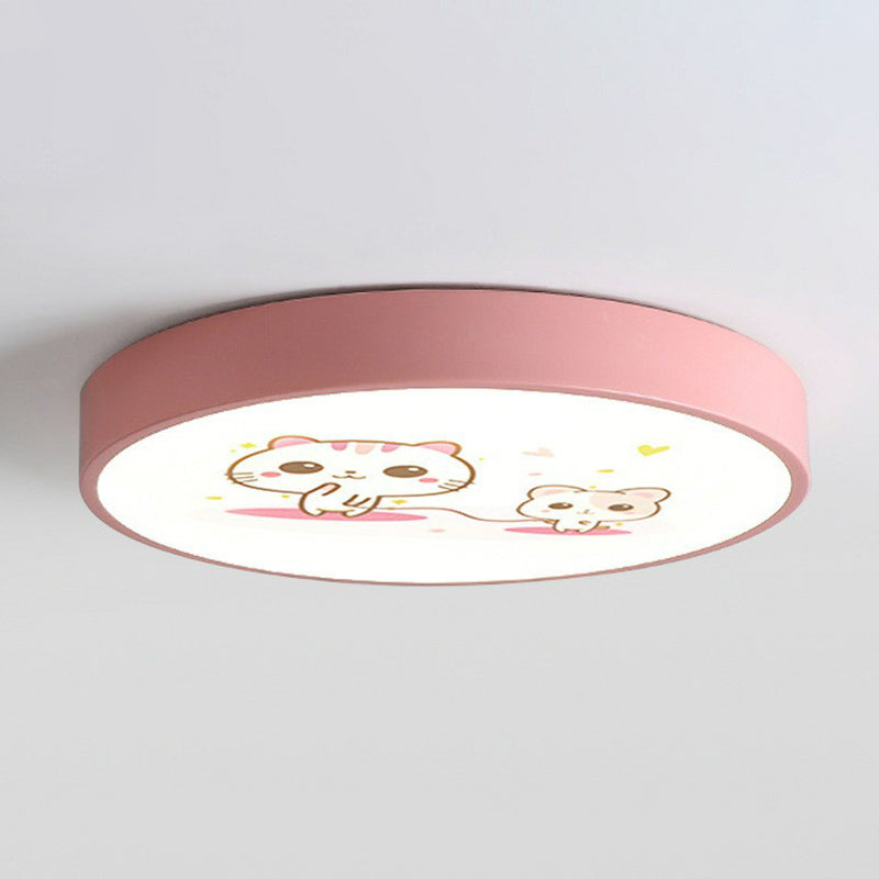 Kids' Cartoon Patterned LED Flush Mount for Bedroom - Acrylic Light Fixture
