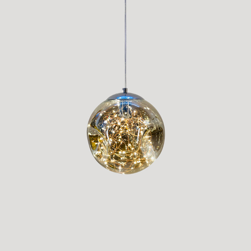 Sleek Geometric LED Pendant Light Suspension Fixture with Clear Glass for a Stunning Bedroom Ambiance