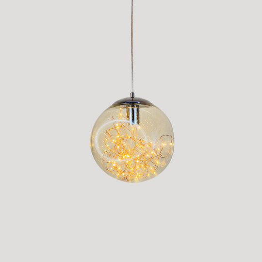 Sleek Geometric LED Pendant Light Suspension Fixture with Clear Glass for a Stunning Bedroom Ambiance