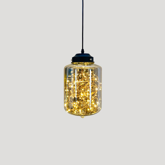 Sleek Geometric LED Pendant Light Suspension Fixture with Clear Glass for a Stunning Bedroom Ambiance