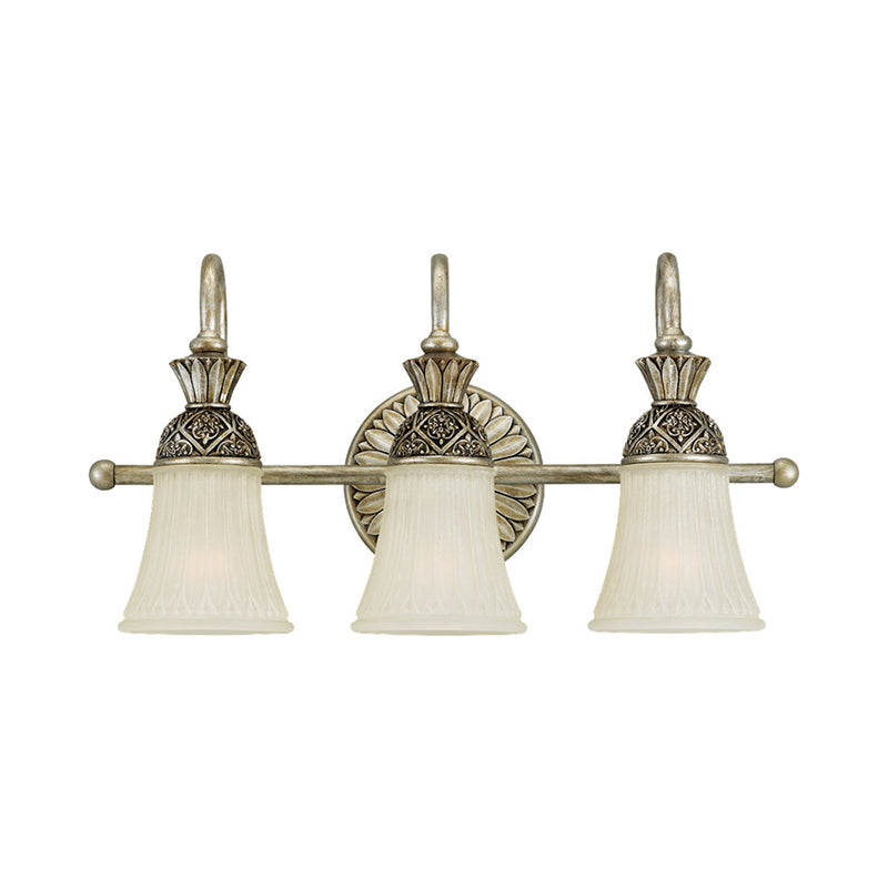 Frosted Glass Bell Vanity Lighting - Classic 2/3 Lights - Bathroom Wall Mounted Lamp, Bronze Finish