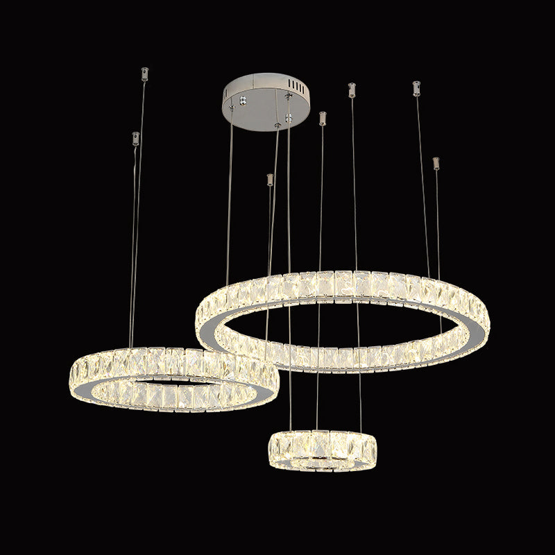 Stainless-Steel LED Crystal Ceiling Light for Modern Living Room Décor