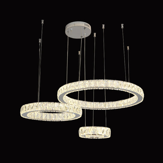 Stainless-Steel LED Crystal Ceiling Light for Modern Living Room Décor