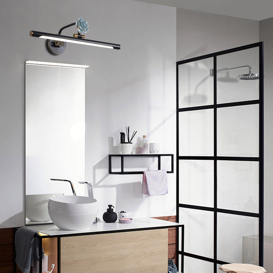 Black/Antique Brass LED Bathroom Sconce - Classic Metal Vanity Light Fixture in White/Warm/Natural Light - Available in 14"/18"/23" Sizes