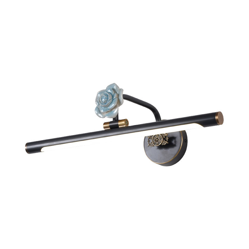 Black/Antique Brass LED Bathroom Sconce - Classic Metal Vanity Light Fixture in White/Warm/Natural Light - Available in 14"/18"/23" Sizes