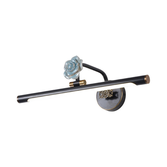 Black/Antique Brass LED Bathroom Sconce - Classic Metal Vanity Light Fixture in White/Warm/Natural Light - Available in 14"/18"/23" Sizes