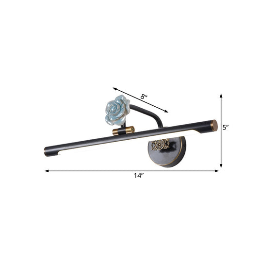 Black/Antique Brass LED Bathroom Sconce - Classic Metal Vanity Light Fixture in White/Warm/Natural Light - Available in 14"/18"/23" Sizes