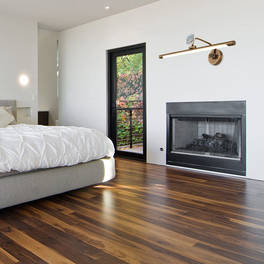 Black/Antique Brass LED Bathroom Sconce - Classic Metal Vanity Light Fixture in White/Warm/Natural Light - Available in 14"/18"/23" Sizes