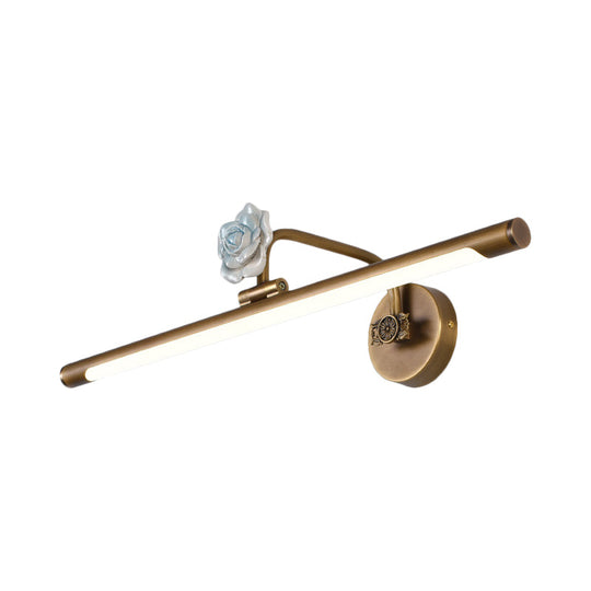Black/Antique Brass LED Bathroom Sconce - Classic Metal Vanity Light Fixture in White/Warm/Natural Light - Available in 14"/18"/23" Sizes