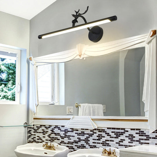 Traditional LED Vanity Lamp - Black Metal Sconce Light Fixture for Bathroom - 18"/23"/29.5" Wide