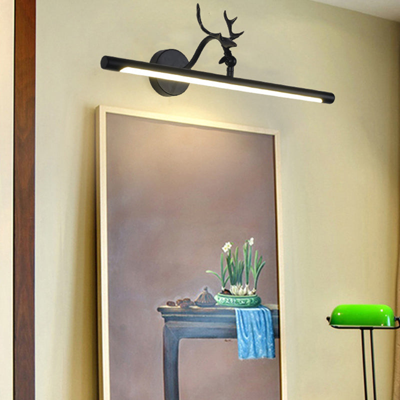 Traditional LED Vanity Lamp - Black Metal Sconce Light Fixture for Bathroom - 18"/23"/29.5" Wide