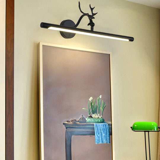 Traditional LED Vanity Lamp - Black Metal Sconce Light Fixture for Bathroom - 18"/23"/29.5" Wide
