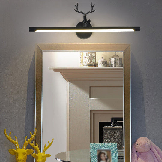 Traditional LED Vanity Lamp - Black Metal Sconce Light Fixture for Bathroom - 18"/23"/29.5" Wide