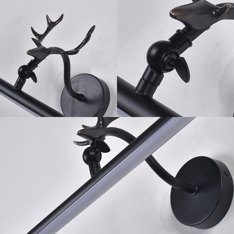 Traditional LED Vanity Lamp - Black Metal Sconce Light Fixture for Bathroom - 18"/23"/29.5" Wide