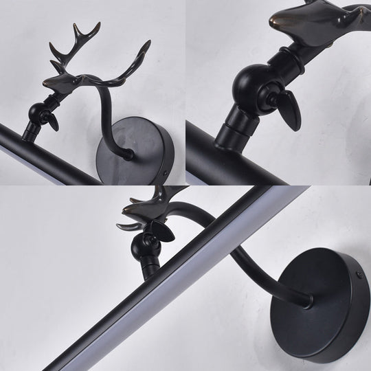 Traditional LED Vanity Lamp - Black Metal Sconce Light Fixture for Bathroom - 18"/23"/29.5" Wide