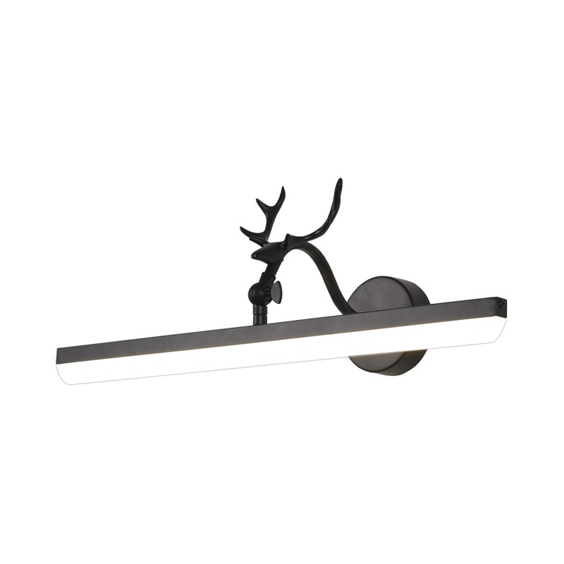 Linear Metal Shade LED Wall Light - Classic Black Bathroom Vanity Lighting, Available in 3 Widths (16.5"/28"/38")