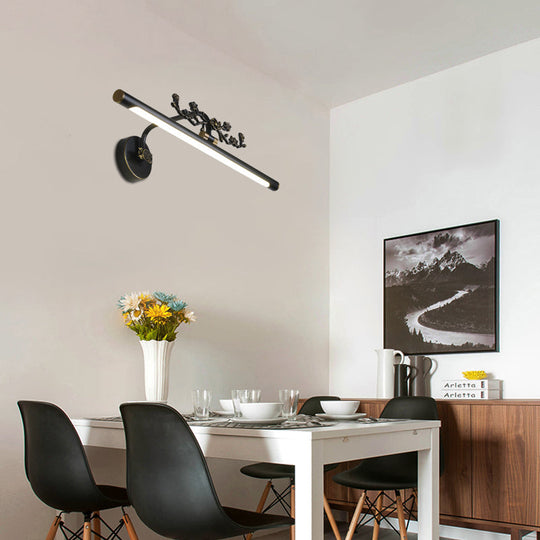 Traditional LED Metal Sconce Vanity Light in Black/Antique Brass - Sizes 14"/18"/23" for Bathroom