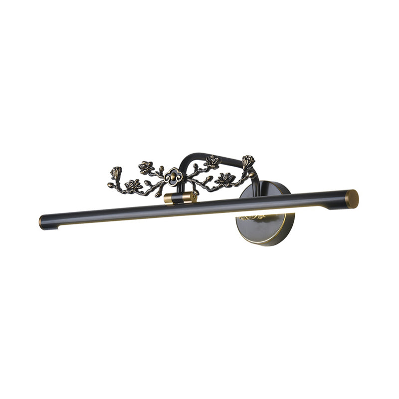 Traditional LED Metal Sconce Vanity Light in Black/Antique Brass - Sizes 14"/18"/23" for Bathroom