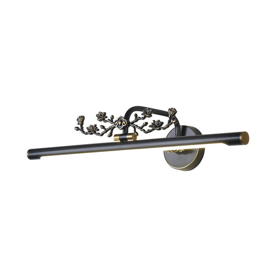 Traditional LED Metal Sconce Vanity Light in Black/Antique Brass - Sizes 14"/18"/23" for Bathroom
