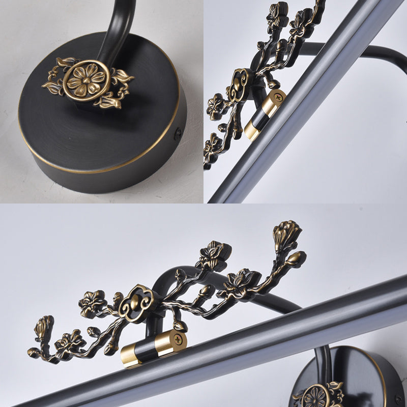 Traditional LED Metal Sconce Vanity Light in Black/Antique Brass - Sizes 14"/18"/23" for Bathroom