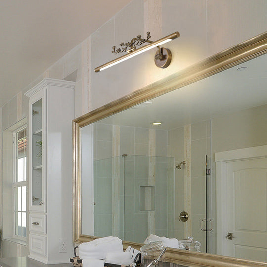 Traditional LED Metal Sconce Vanity Light in Black/Antique Brass - Sizes 14"/18"/23" for Bathroom