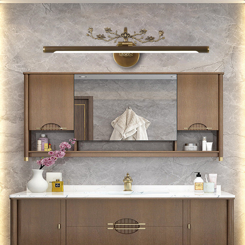 Traditional LED Metal Sconce Vanity Light in Black/Antique Brass - Sizes 14"/18"/23" for Bathroom