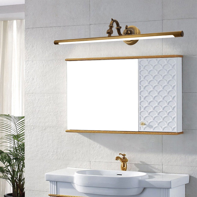 Traditional LED Antique Brass Vanity Light - 18"/23"/29.5" Wide Linear Sconce Lamp, Wall Mounted