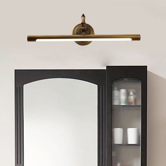 Traditional LED Antique Brass Vanity Light - 18"/23"/29.5" Wide Linear Sconce Lamp, Wall Mounted